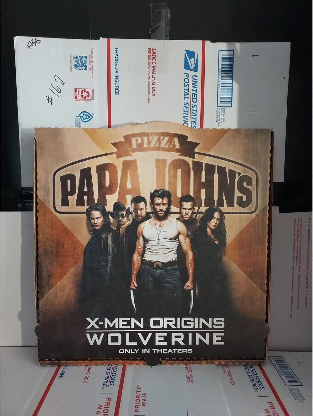 X-men Origins Wolverine, Papa John’s Pizza Box Super RARE Store Display PROMO